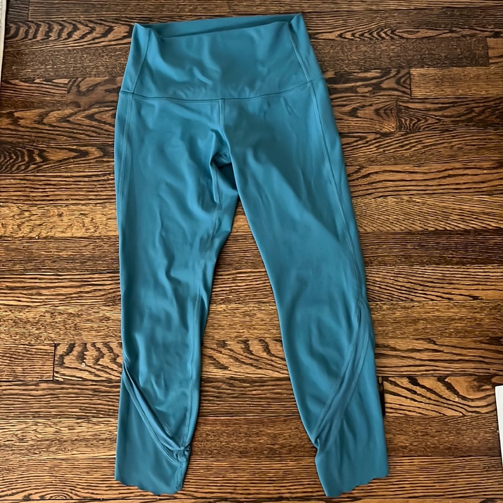 WUNDER UNDER CROP HIGH-RISE *ROLL DOWN SCALLOP FULL-ON LUXTREME 23"- Desert Teal